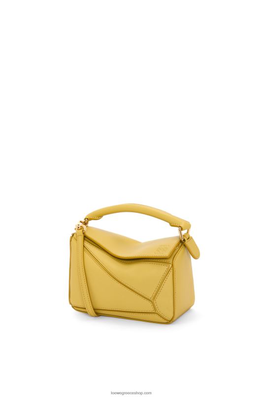 Loewe γυναίκες μίνι τσάντα παζλ σε κλασικό δέρμα μοσχαριού RZR0J201 φωτεινή ώχρα