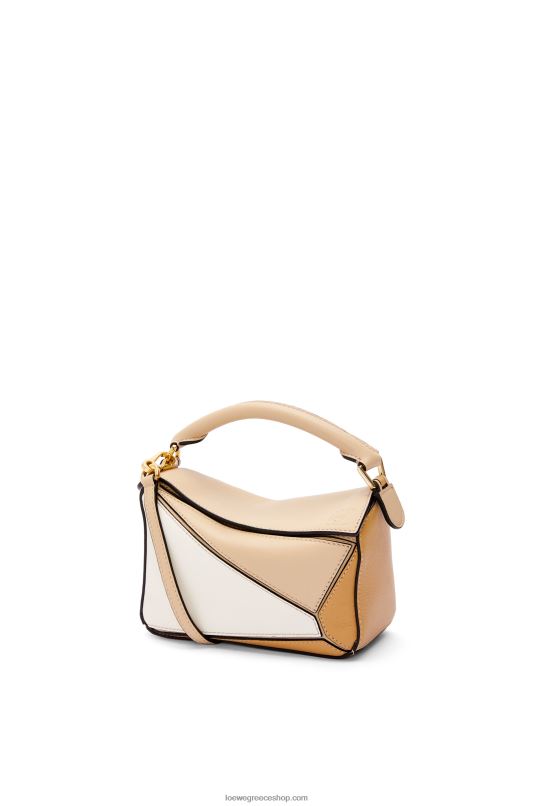 Loewe γυναίκες μίνι τσάντα παζλ σε κλασικό δέρμα μοσχαριού RZR0J233 σκονισμένο μπεζ/απαλό λευκό