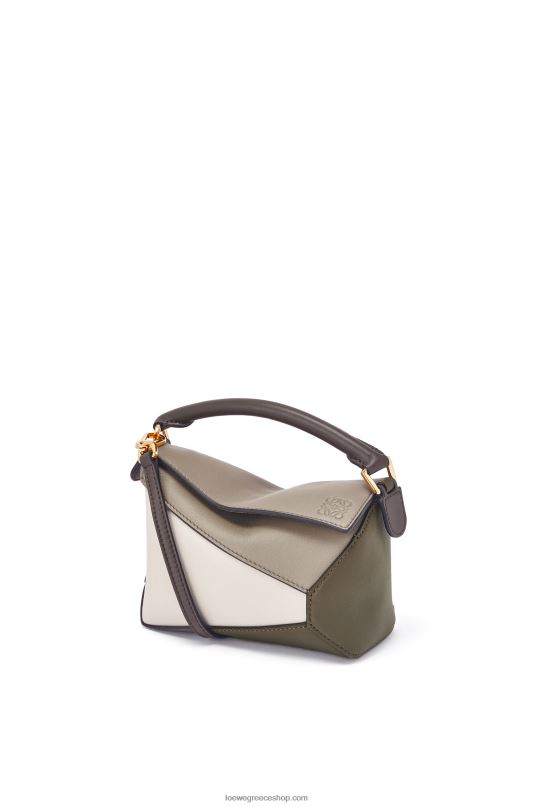 Loewe γυναίκες μίνι άκρη παζλ σε δέρμα μοσχαριού νάπα RZR0J253 δάφνη πράσινη/ανοιχτή βρώμη
