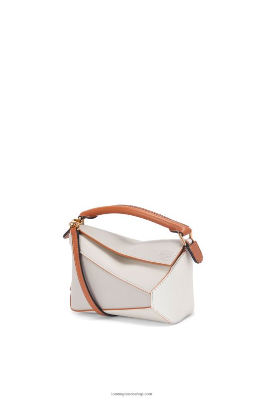 Loewe γυναίκες μίνι άκρη παζλ σε δέρμα μοσχαριού νάπα RZR0J258 φάντασμα/μαλακό λευκό