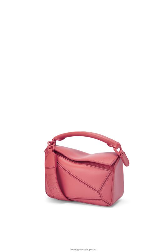 Loewe γυναίκες μίνι τσάντα παζλ σε σατέν δέρμα μοσχαριού RZR0J266 Plumrose