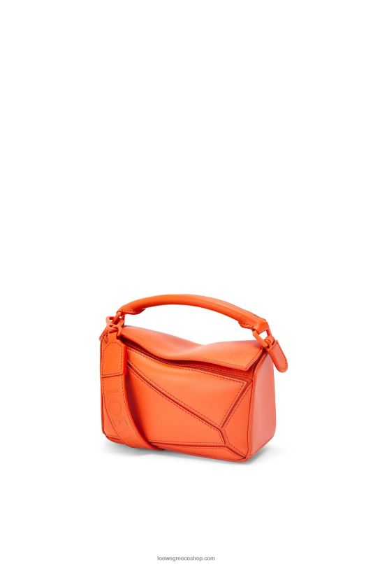 Loewe γυναίκες μίνι τσάντα παζλ σε σατέν δέρμα μοσχαριού RZR0J271 πορτοκάλι