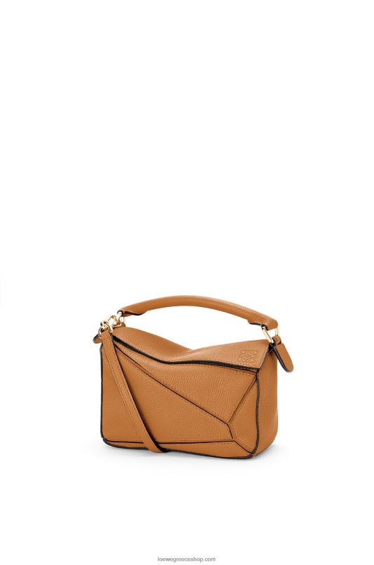 Loewe γυναίκες μίνι τσάντα παζλ από δέρμα μοσχαριού με απαλούς κόκκους RZR0J299 ελαφριά καραμέλα