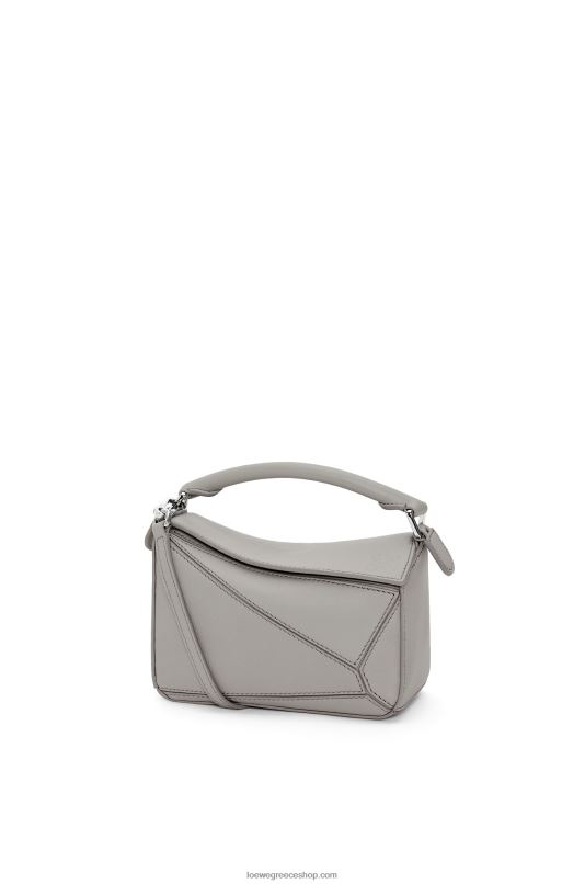 Loewe γυναίκες μίνι τσάντα παζλ σε κλασικό δέρμα μοσχαριού RZR0J314 μαργαριταρένιο γκρι