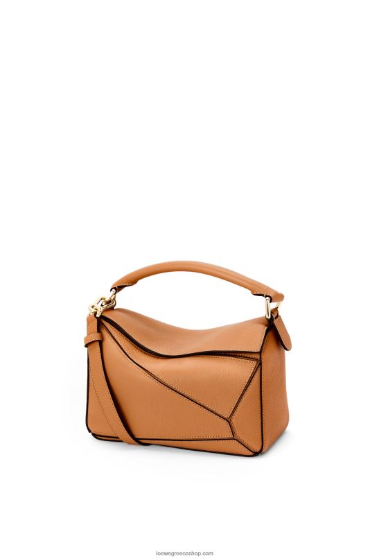 Loewe γυναίκες μικρό σακουλάκι παζλ από δέρμα μοσχαριού με μαλακούς κόκκους RZR0J368 ελαφριά καραμέλα