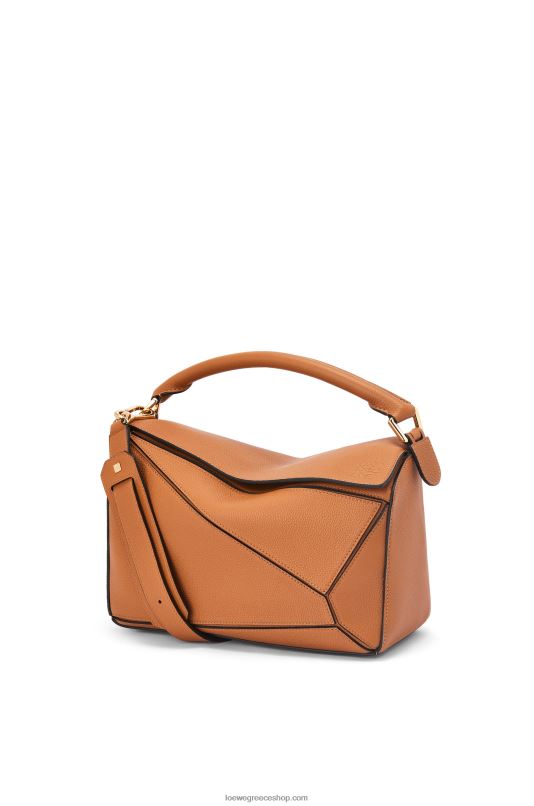 Loewe γυναίκες τσάντα παζλ από δέρμα μοσχαριού με μαλακούς κόκκους RZR0J369 ελαφριά καραμέλα