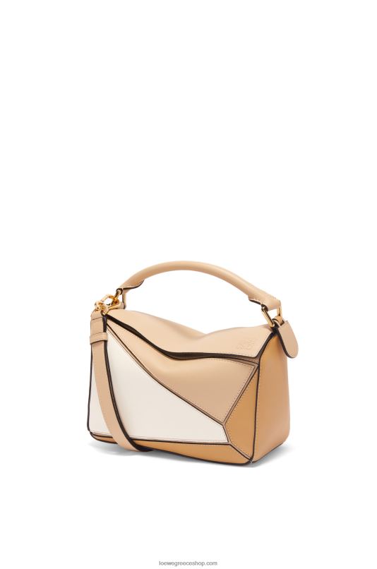 Loewe γυναίκες μικρή τσάντα παζλ σε κλασικό δέρμα μοσχαριού RZR0J396 σκονισμένο μπεζ/απαλό λευκό