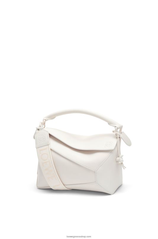 Loewe γυναίκες μικρή τσάντα στην άκρη του παζλ από σατέν δέρμα μοσχαριού RZR0J435 λευκό γλάσο