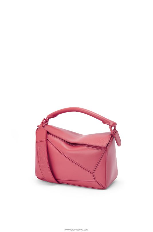 Loewe γυναίκες μικρή τσάντα παζλ σε σατέν δέρμα μοσχαριού RZR0J490 Plumrose