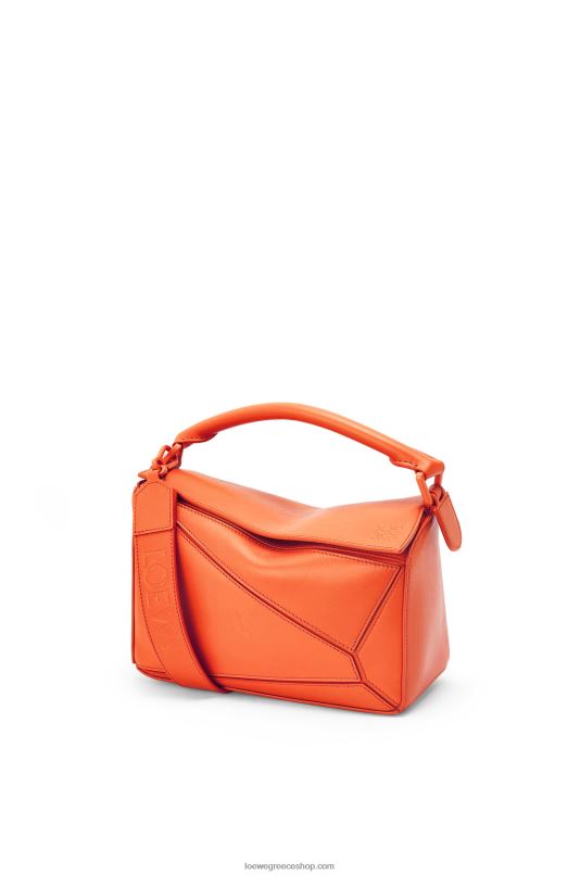 Loewe γυναίκες μικρή τσάντα παζλ σε σατέν δέρμα μοσχαριού RZR0J491 πορτοκάλι