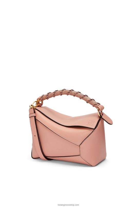 Loewe γυναίκες μικρή τσάντα στην άκρη του παζλ από δέρμα μοσχαριού νάπα RZR0J498 σκονισμένο ροζ