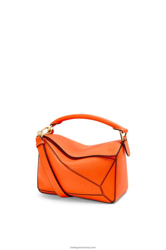 Loewe γυναίκες μικρή τσάντα παζλ σε κλασικό δέρμα μοσχαριού RZR0J501 πορτοκάλι