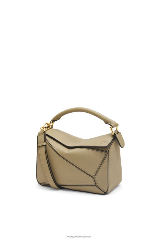 Loewe γυναίκες μικρό σακουλάκι παζλ από δέρμα μοσχαριού με μαλακούς κόκκους RZR0J535 πράσινη αγκινάρα