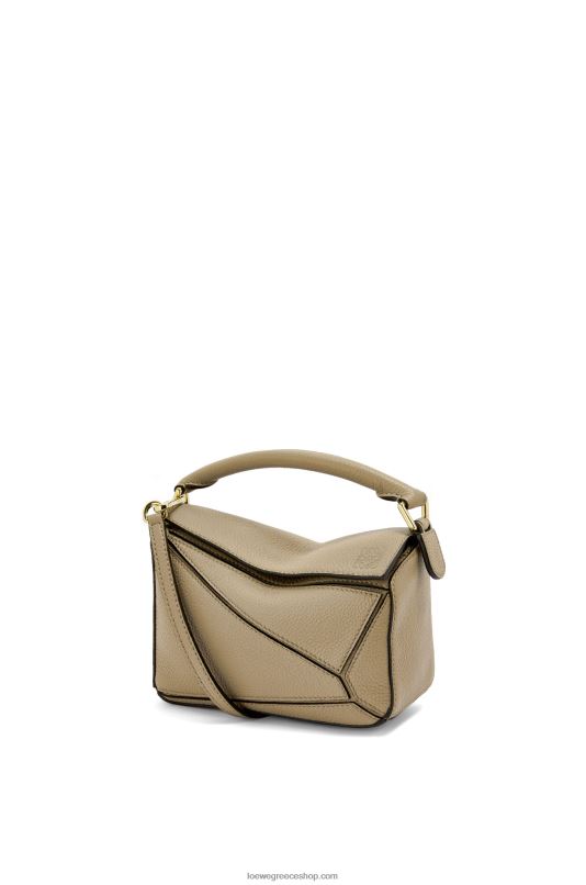 Loewe γυναίκες μίνι τσάντα παζλ από δέρμα μοσχαριού με απαλούς κόκκους RZR0J560 πράσινη αγκινάρα