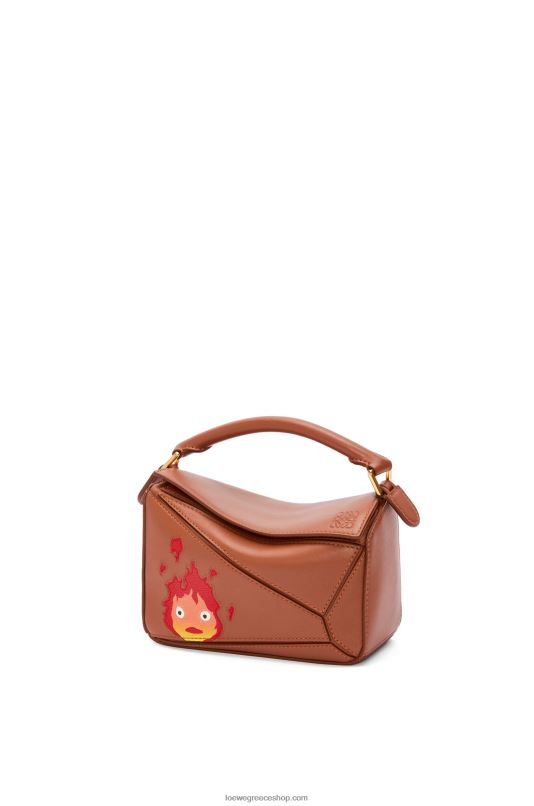 Loewe γυναίκες Μίνι τσάντα παζλ calcifer σε σατέν δέρμα μοσχαριού RZR0J260 σκουριά