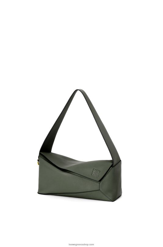 Loewe γυναίκες παζλ hobo bag από δέρμα μοσχαριού νάπα RZR0J472 vintage χακί