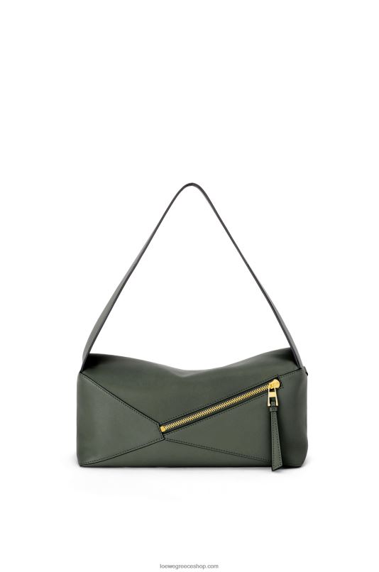 Loewe γυναίκες παζλ hobo bag από δέρμα μοσχαριού νάπα RZR0J472 vintage χακί