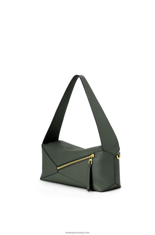 Loewe γυναίκες παζλ hobo bag από δέρμα μοσχαριού νάπα RZR0J472 vintage χακί