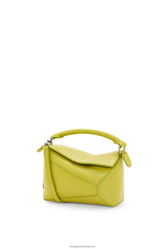 Loewe γυναίκες mini puzzle edge τσάντα σε σατέν δέρμα μοσχαριού RZR0J211 ασβέστη κίτρινο