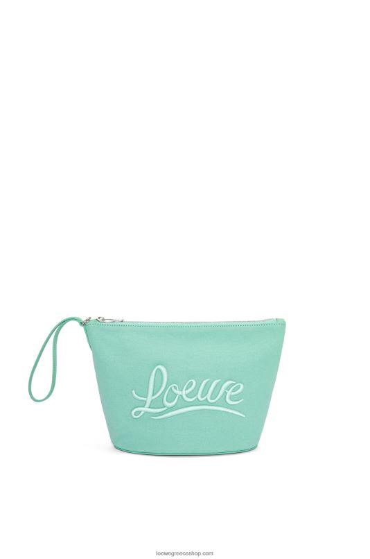Loewe γυναίκες θήκη καλλυντικών σε καμβά και δέρμα μοσχαριού RZR0J592 φρέσκια μέντα