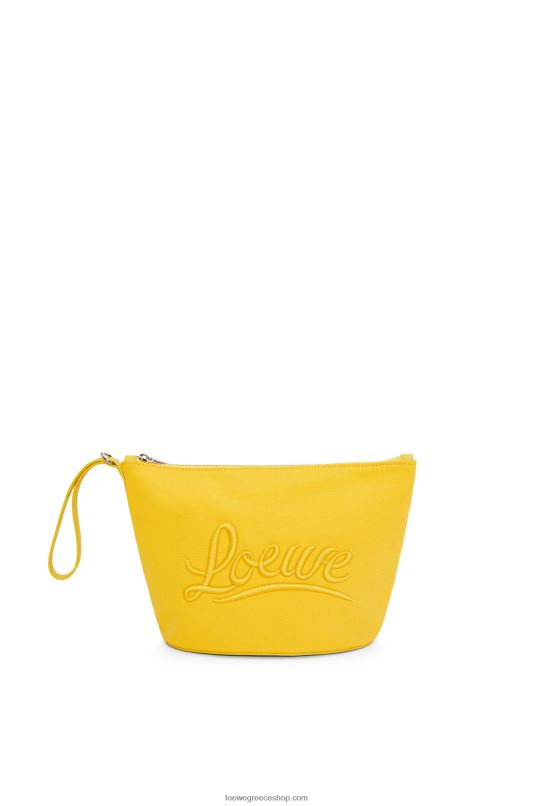 Loewe γυναίκες θήκη καλλυντικών σε καμβά και δέρμα μοσχαριού RZR0J593 κίτρινος