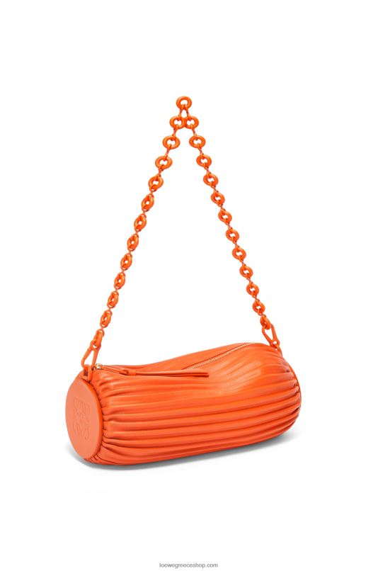 Loewe γυναίκες πουγκί βραχιόλι σε πλισέ νάπα RZR0J600 πορτοκάλι