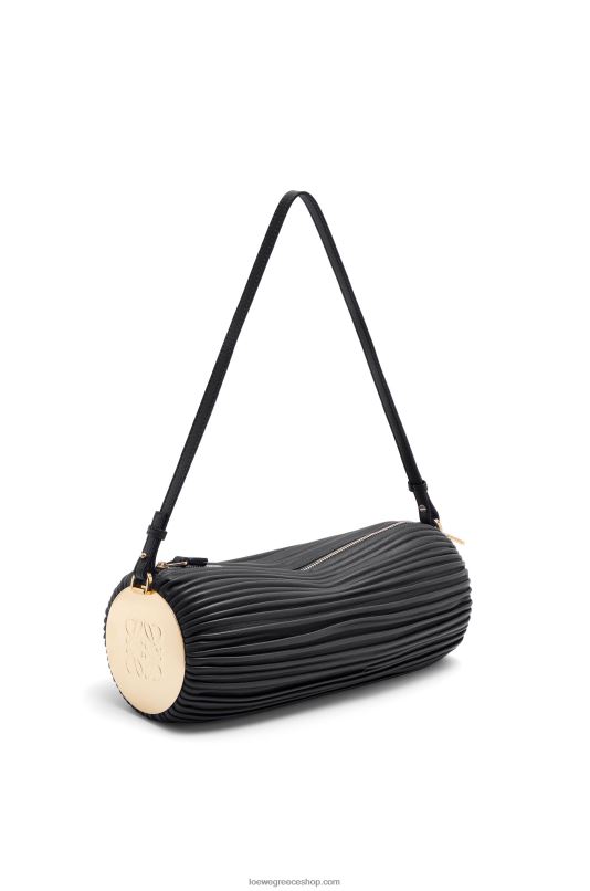 Loewe γυναίκες πουγκί βραχιόλι σε πλισέ νάπα RZR0J626 μαύρος