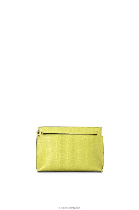 Loewe γυναίκες mini repeat t πουγκί σε ανάγλυφο μεταξωτό δέρμα μοσχαριού RZR0J556 ασβέστη κίτρινο