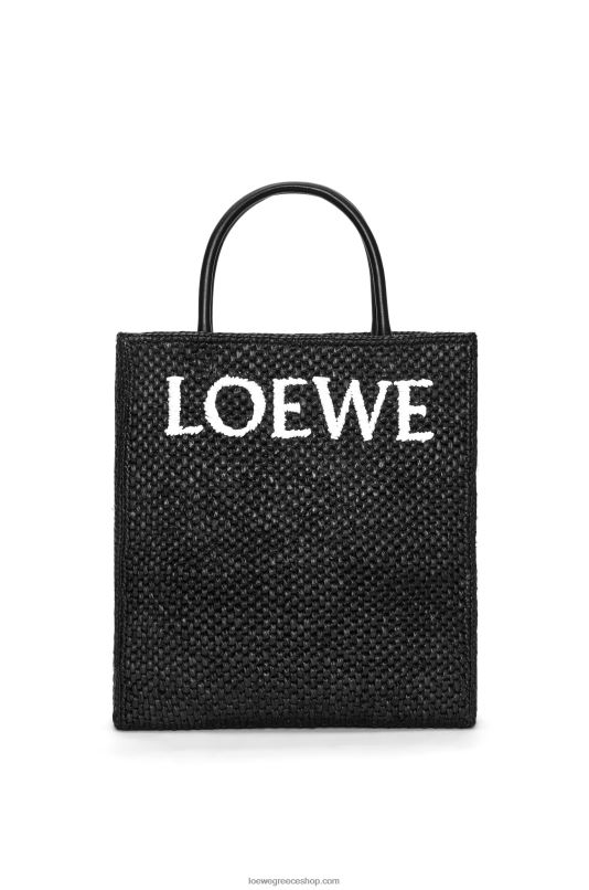 Loewe γυναίκες τυποποιημένη τσάντα a4 σε raffia RZR0J73 μαύρο άσπρο