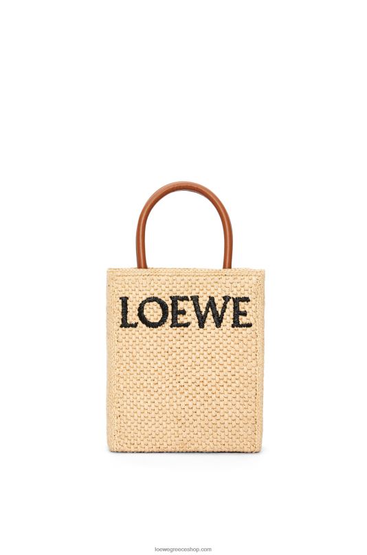 Loewe γυναίκες τυποποιημένη τσάντα a5 σε raffia RZR0J74 φυσικό/μαύρο