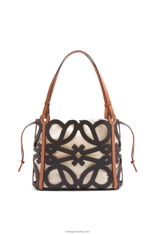Loewe γυναίκες μικρό αναγραμματισμένο κομμένο tote από δέρμα μοσχαριού RZR0J126 μαύρος