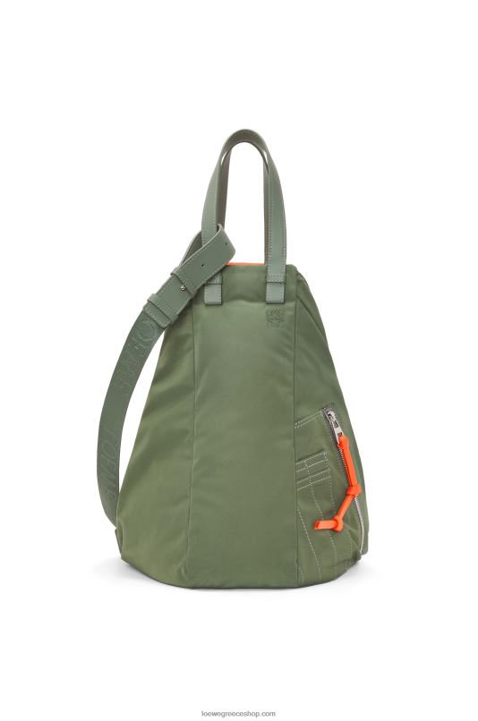 Loewe γυναίκες αιώρα tote αναστρέψιμη τσάντα σε νάιλον RZR0J446 vintage χακί