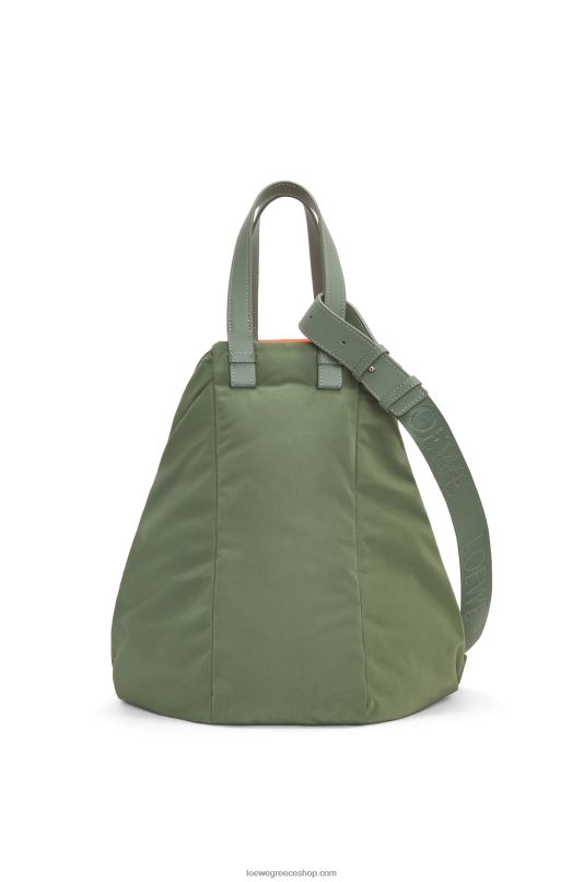 Loewe γυναίκες αιώρα tote αναστρέψιμη τσάντα σε νάιλον RZR0J446 vintage χακί