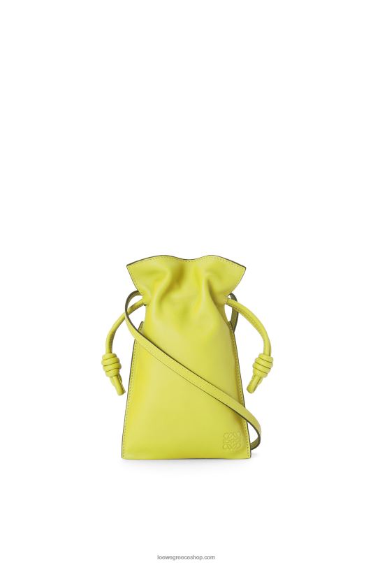 Loewe γυναίκες Τσέπη φλαμένκο από δέρμα μοσχαριού νάπα RZR0J294 ασβέστη κίτρινο