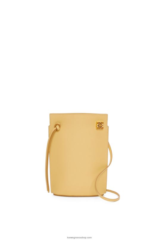 Loewe γυναίκες τσέπη με ζάρια σε κλασικό δέρμα μοσχαριού RZR0J574 σκούρο βούτυρο
