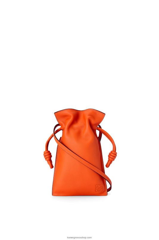 Loewe γυναίκες Τσέπη φλαμένκο από δέρμα μοσχαριού νάπα RZR0J599 πορτοκάλι
