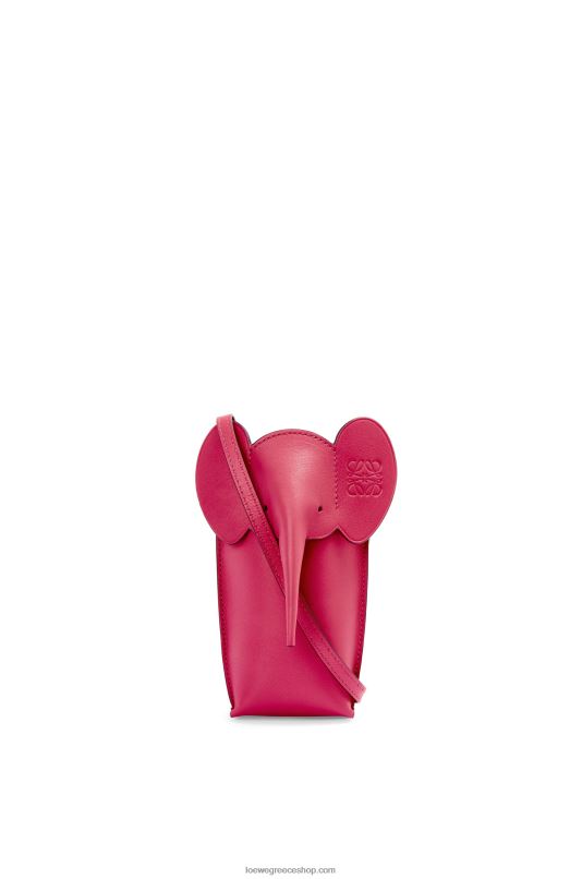 Loewe γυναίκες τσέπη ελέφαντα σε κλασικό δέρμα μοσχαριού RZR0J604 ρουμπινί κόκκινο γλάσο