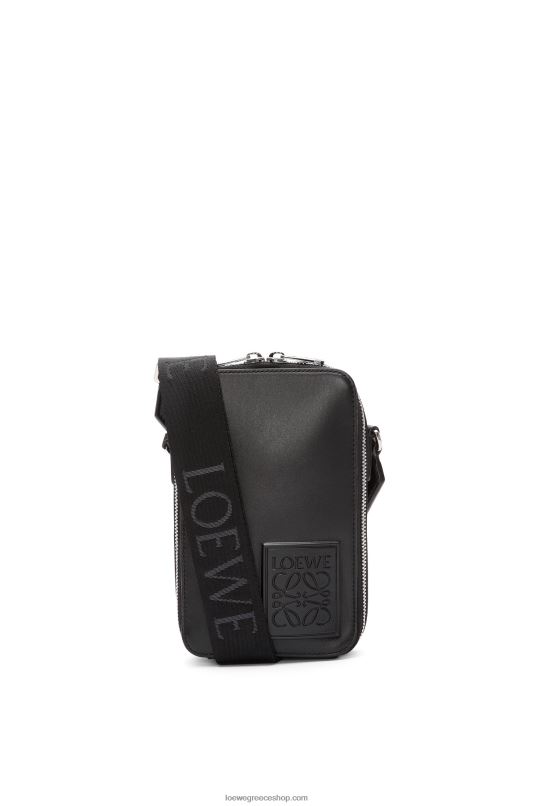 Loewe άνδρες κάθετη τσέπη χιαστί σε σατέν δέρμα μοσχαριού RZR0J613 μαύρος