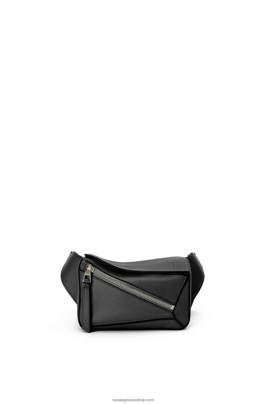 Loewe άνδρες mini puzzle bumbag σε κλασικό δέρμα μοσχαριού RZR0J279 μαύρος