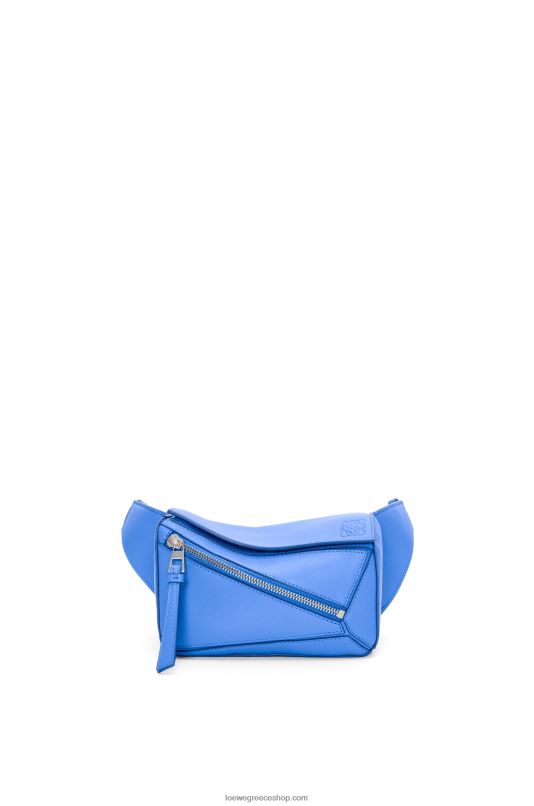 Loewe άνδρες mini puzzle bumbag σε κλασικό δέρμα μοσχαριού RZR0J547 παραθαλάσσιο μπλε