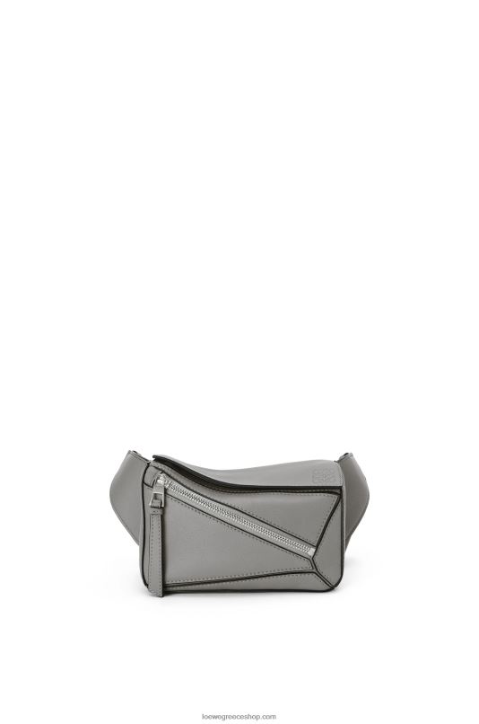 Loewe άνδρες mini puzzle bumbag σε κλασικό δέρμα μοσχαριού RZR0J570 γκρι ασφάλτου