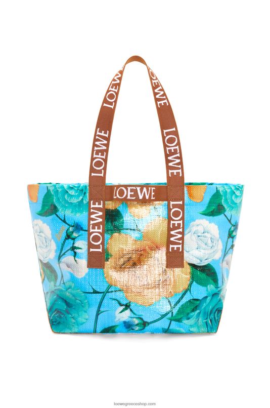 Loewe άνδρες διπλώστε τον αγοραστή σε ανακυκλωμένο καμβά με επικάλυψη RZR0J76 μπλε του ουρανού/μαύρισμα
